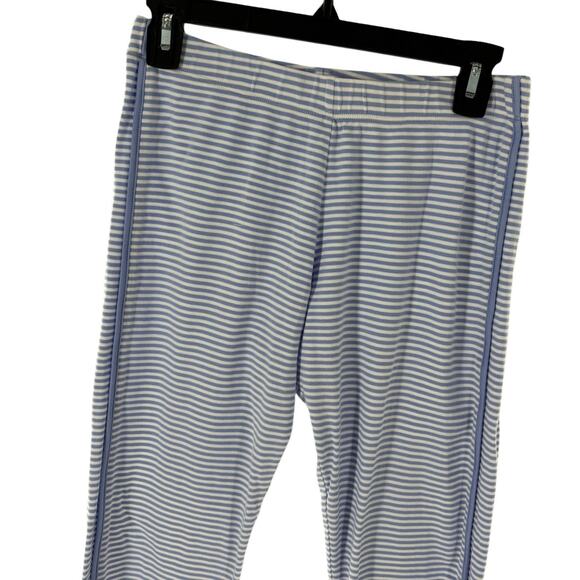 LAKE Blue Hydrangea Striped Pima Cotton Long-Long Pajama PJ Set - Picture 8 of 12